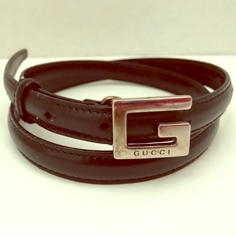 Vintage GUCCI Leather Skinny Belt 75cm 30’’ Italy